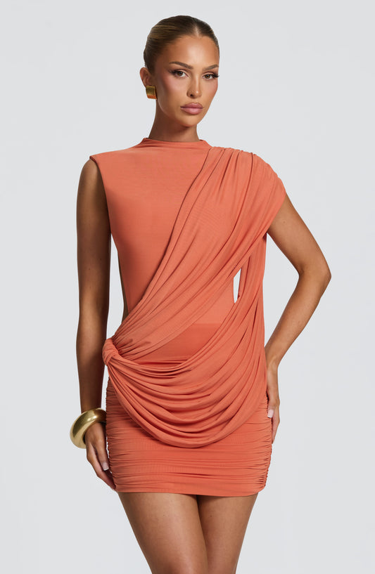 Chloe Burnt Orange Mini Sundress
