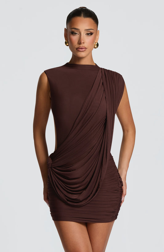 Sophie Plum Brown Mini Sundress