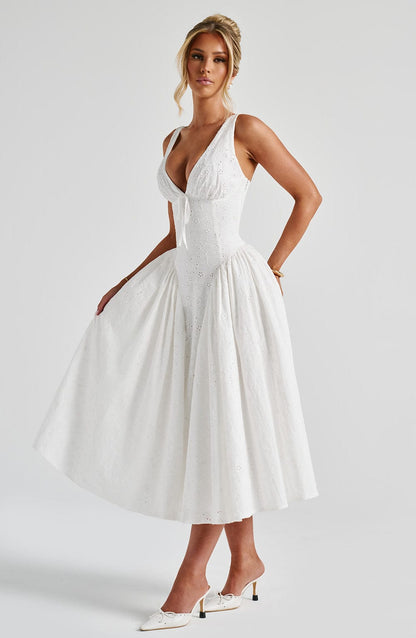 Chloe Ivory Midi Sundress - Perfect Summer Dress