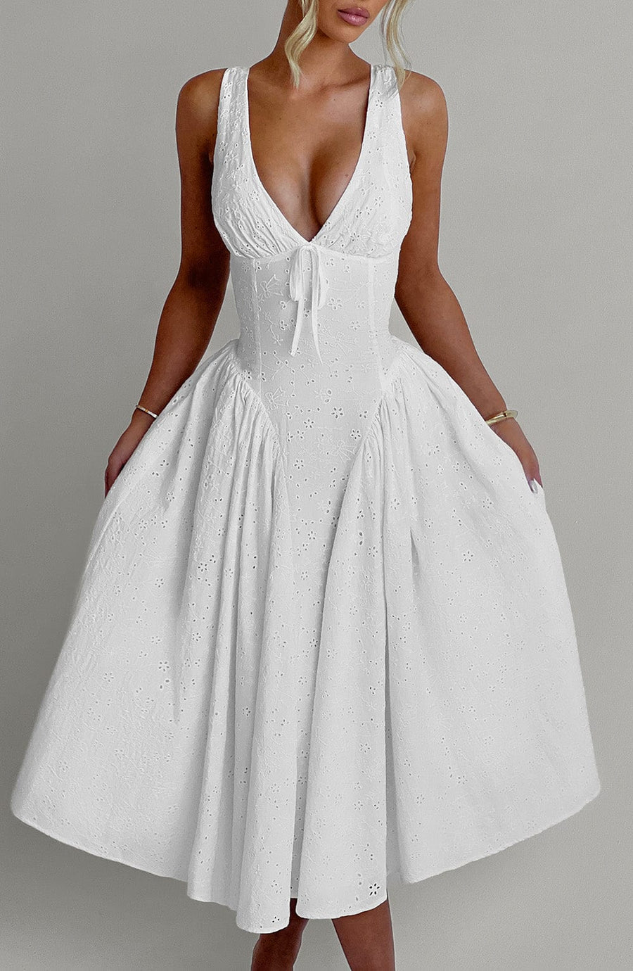 Chloe Ivory Midi Sundress - Perfect Summer Dress