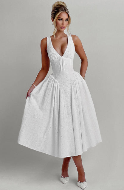 Chloe Ivory Midi Sundress - Perfect Summer Dress
