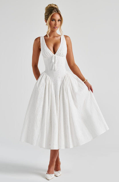Chloe Ivory Midi Sundress - Perfect Summer Dress