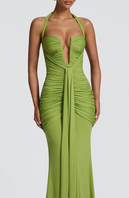 Sophia Olive Maxi Summer Dress