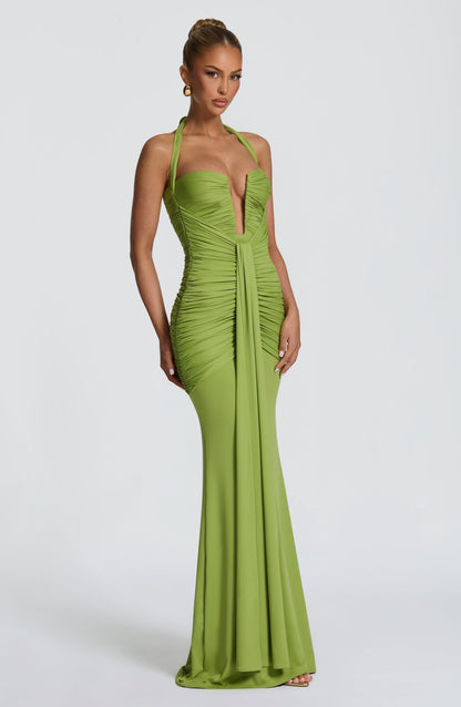 Sophia Olive Maxi Summer Dress