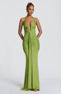 Sophia Olive Maxi Summer Dress