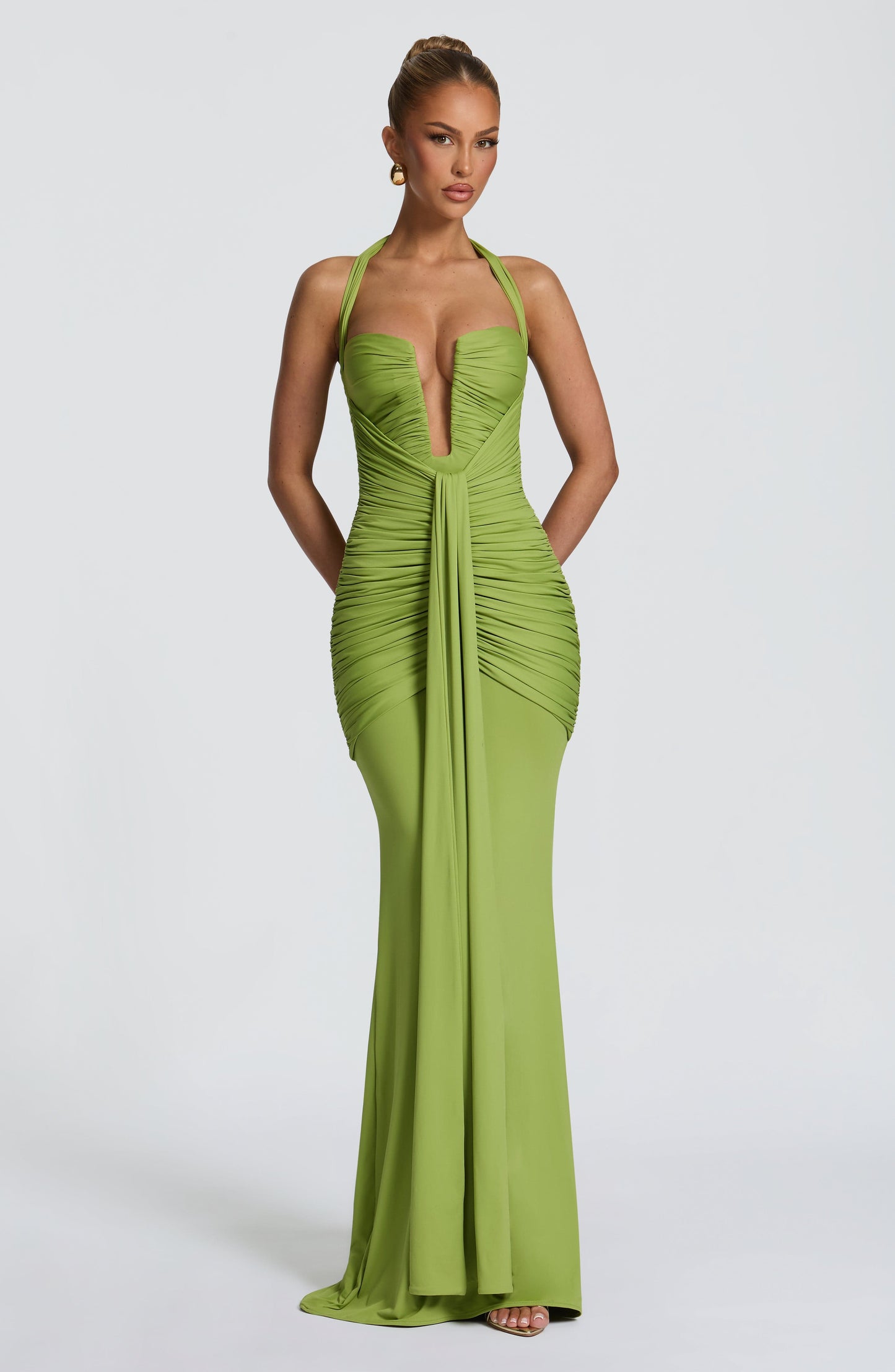 Sophia Olive Maxi Summer Dress