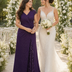 KAIA Silver Knotted Sequin Cap Sleeve Maxi Evening Dress - Dark Purple