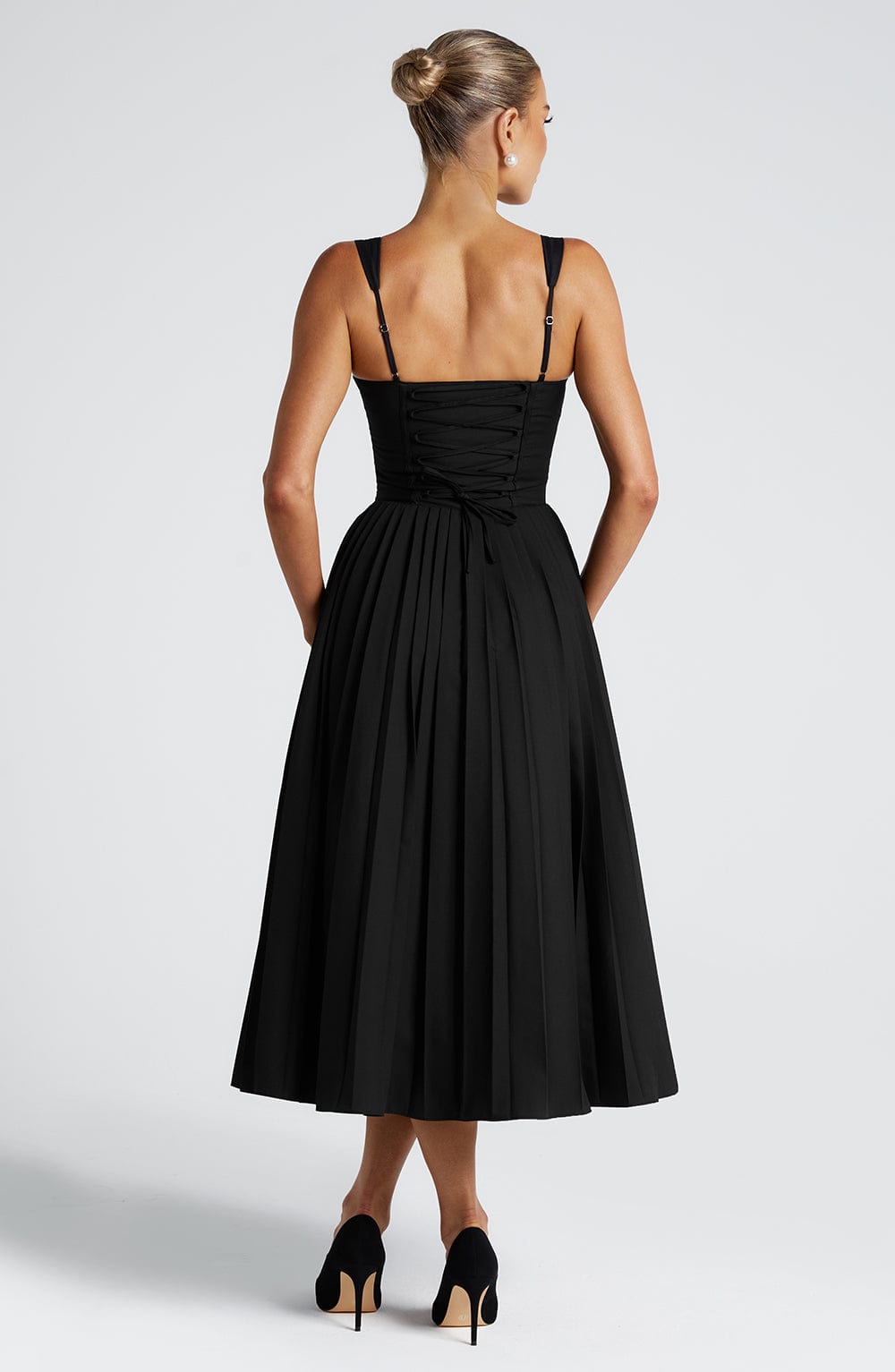 Chloe Black and White Midi Sundress