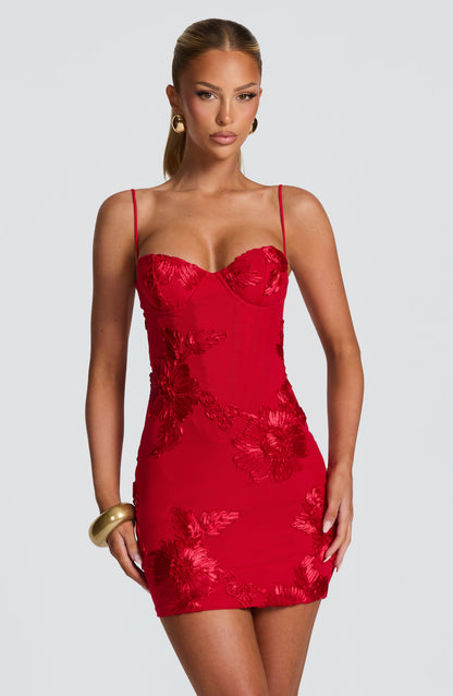 Sophia Red Mini Sundress