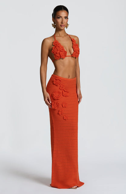 Chloe Maxi Skirt in Vibrant Orange for Summer