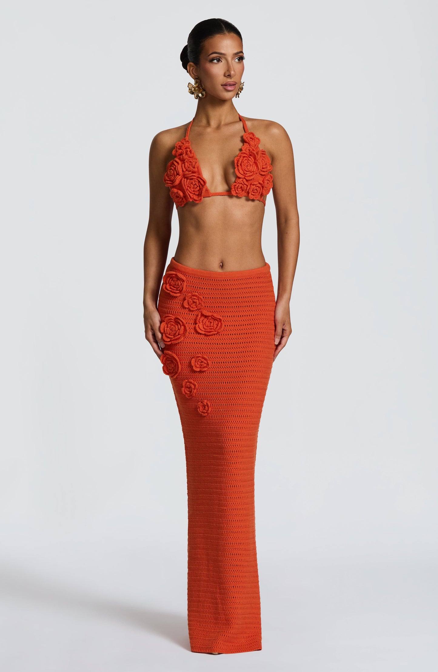 Chloe Sleeveless Summer Top in Vibrant Orange