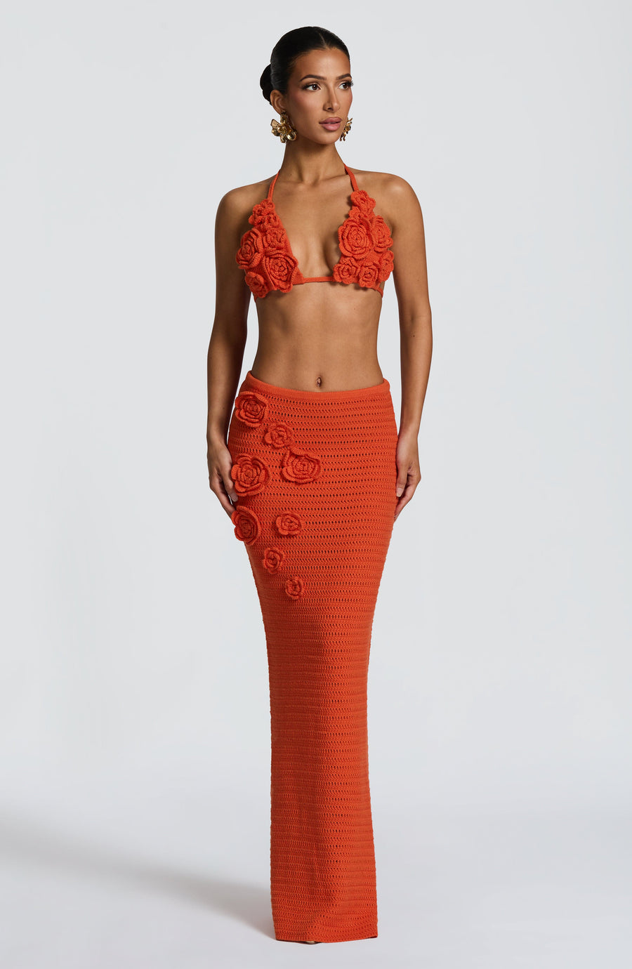 Chloe Sleeveless Summer Top in Vibrant Orange