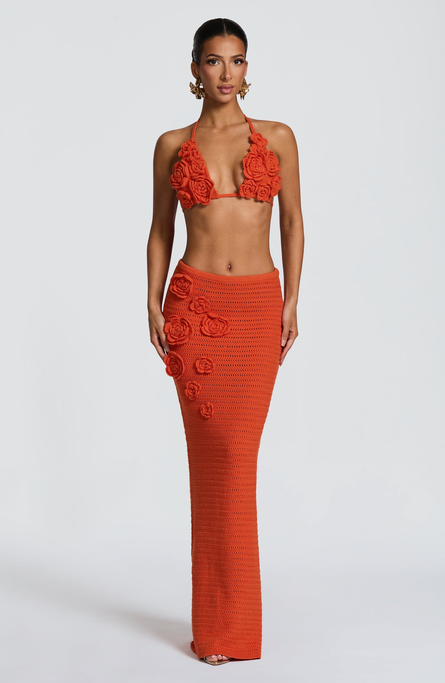 Chloe Sleeveless Summer Top in Vibrant Orange
