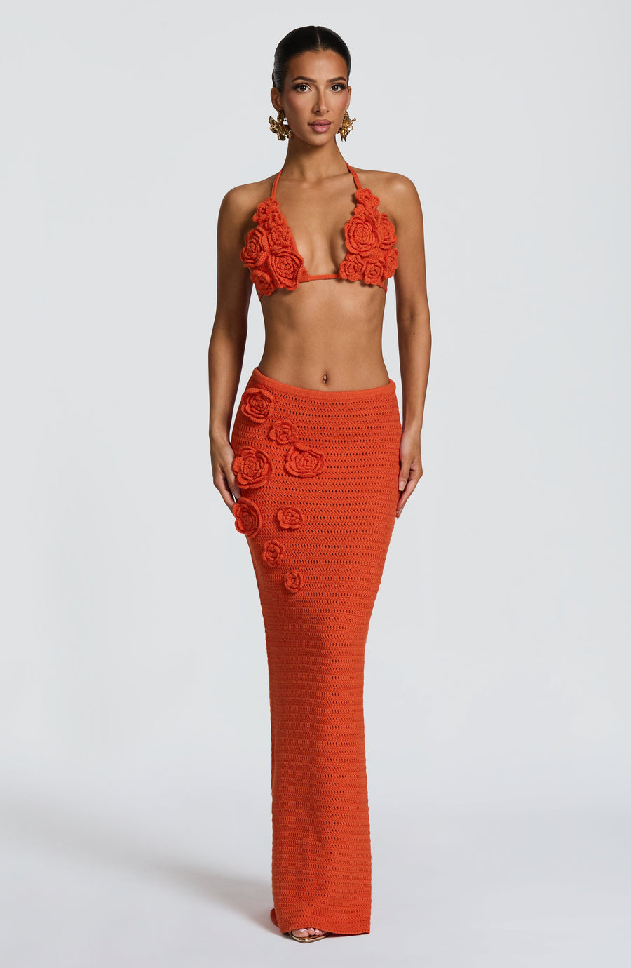 Chloe Sleeveless Summer Top in Vibrant Orange