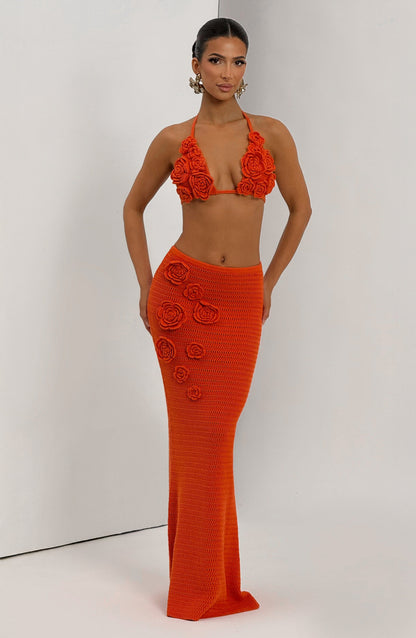 Chloe Sleeveless Summer Top in Vibrant Orange