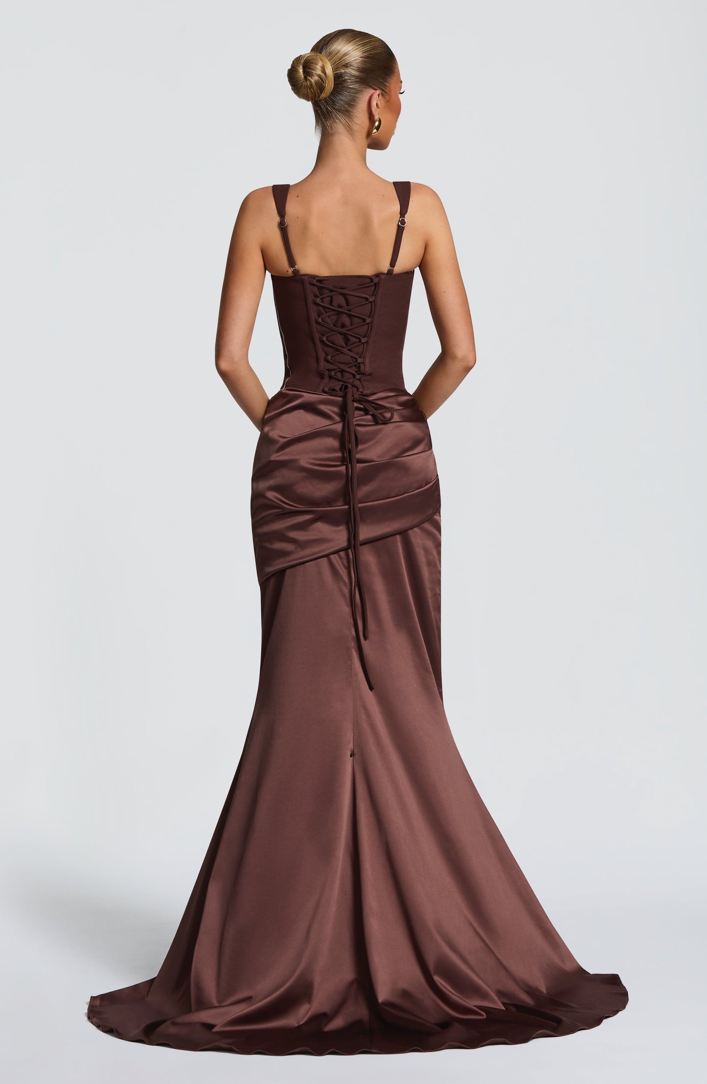 Sophia Plum Brown Corset Dress