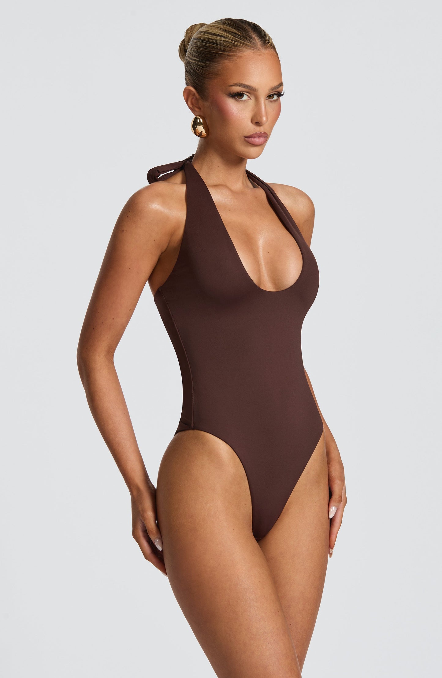 Sophia Plum Brown Bodysuit for Summer Fashion
