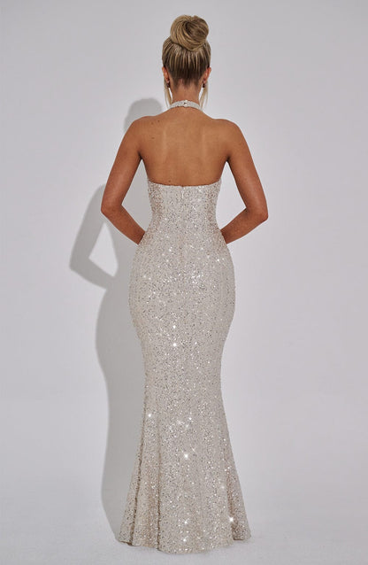 Sophia Champagne Maxi Summer Dress
