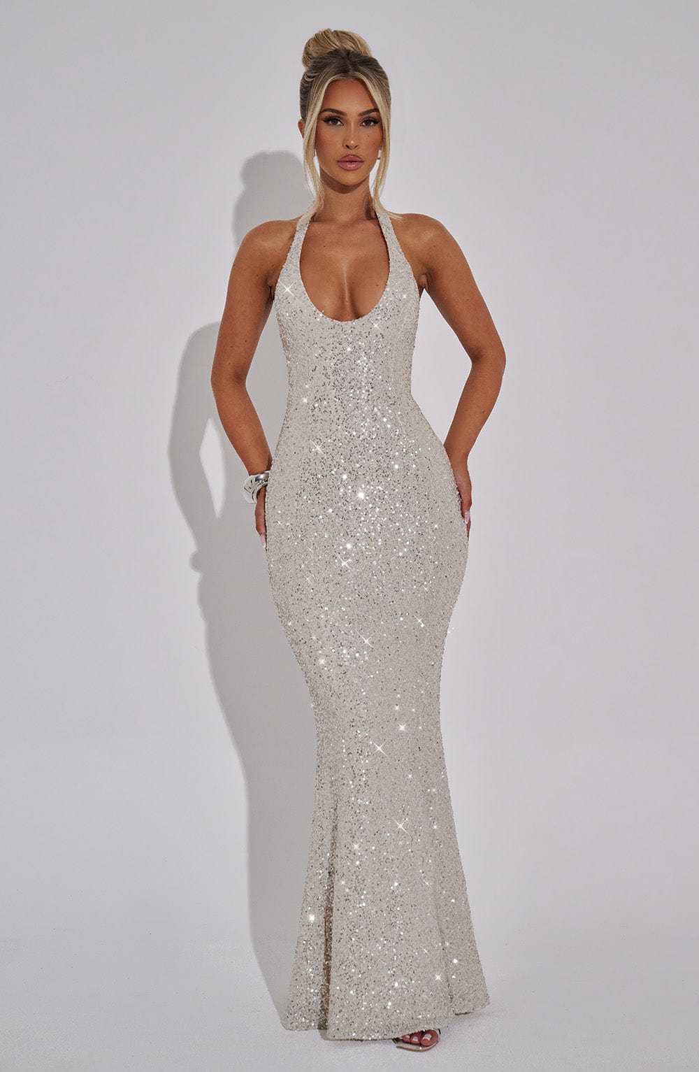 Sophia Champagne Maxi Summer Dress