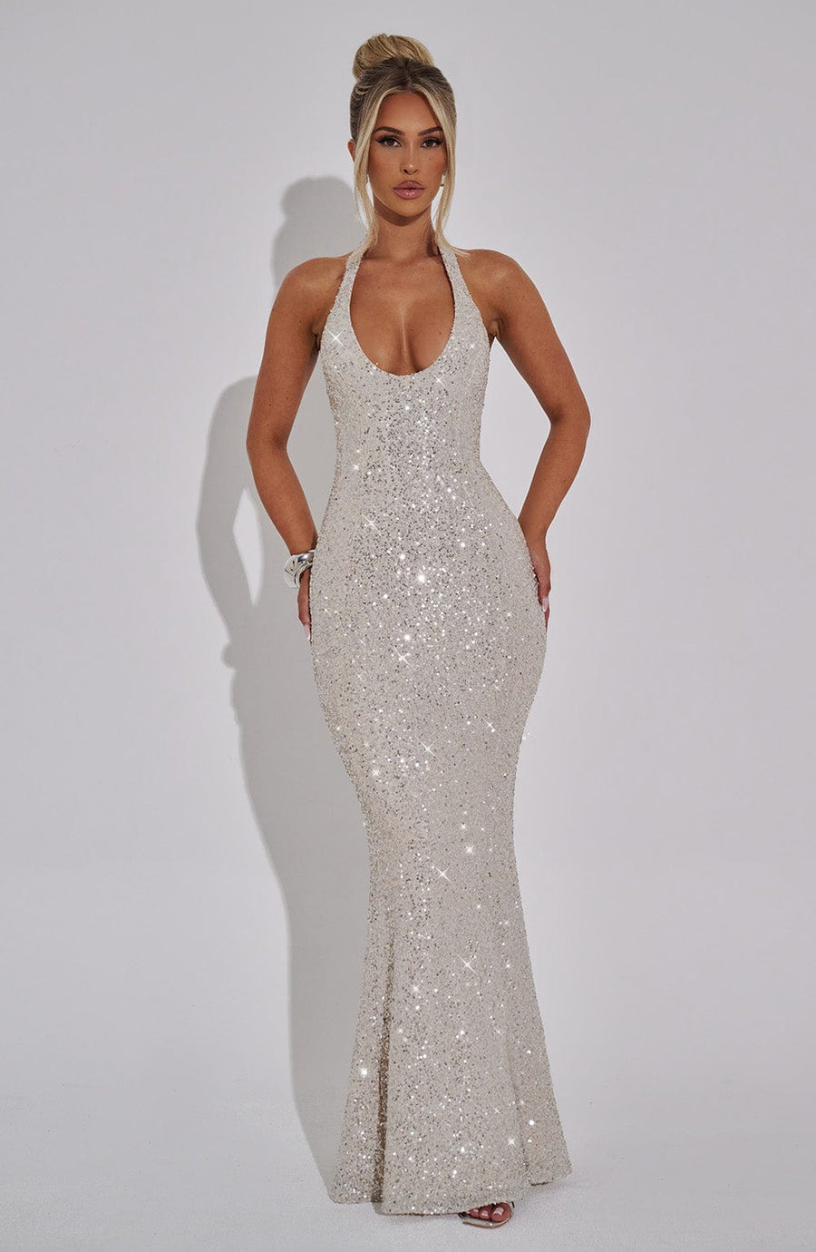 Sophia Champagne Maxi Summer Dress