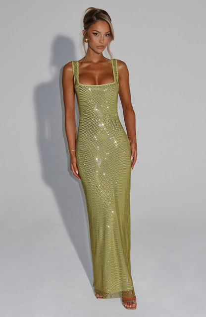 Chloe Olive Maxi Summer Dress