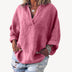 Doris | Relaxed Fit Mixed Fabric Blouse - Pink