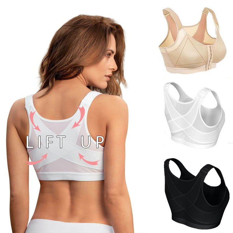 Wireless Mesh Posture Support Bra with Back-Smoothing Design