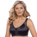 Wireless Mesh Posture Support Bra with Back-Smoothing Design - Black