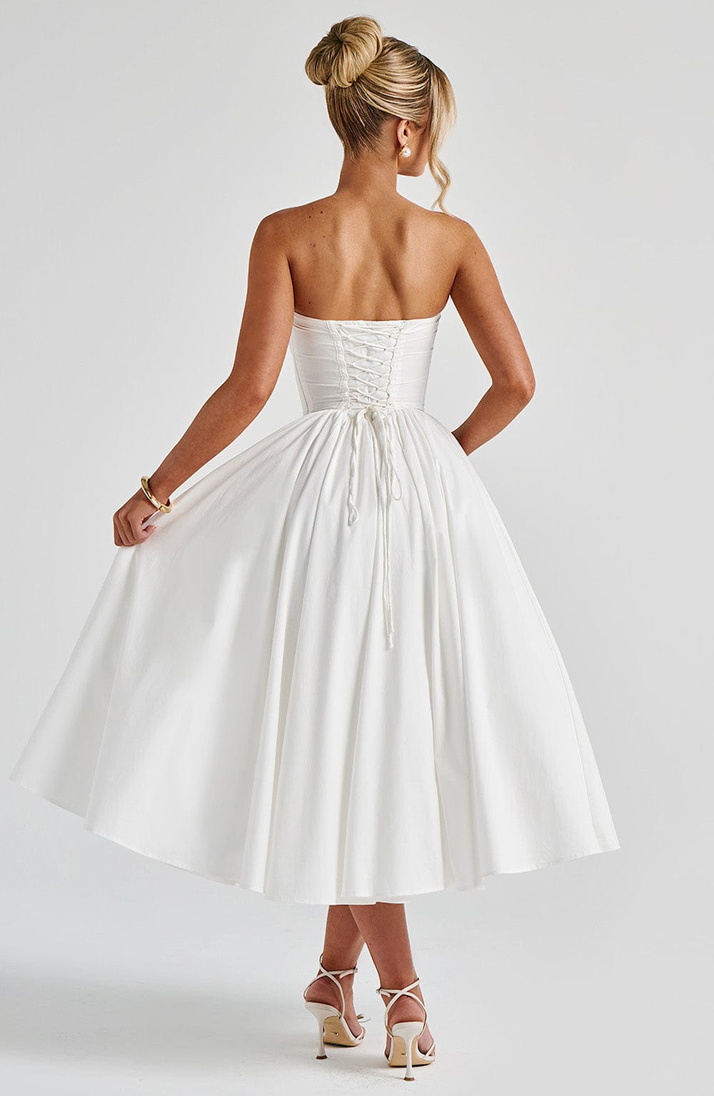 Ivory Prim Midi Dress in XS - image 8