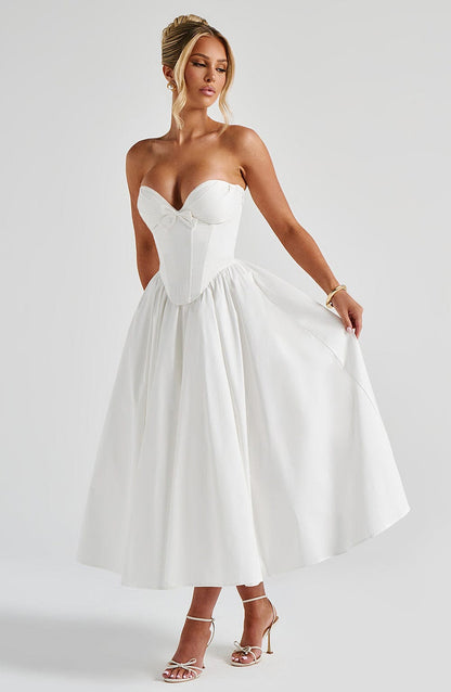 Ivory Prim Midi Dress in XS - image 6