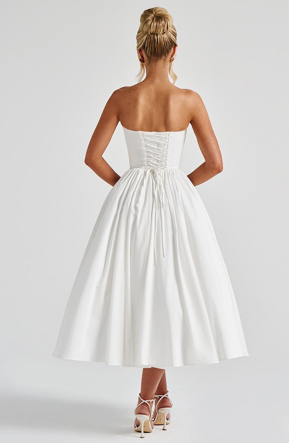 Ivory Prim Midi Dress in XS - detail view