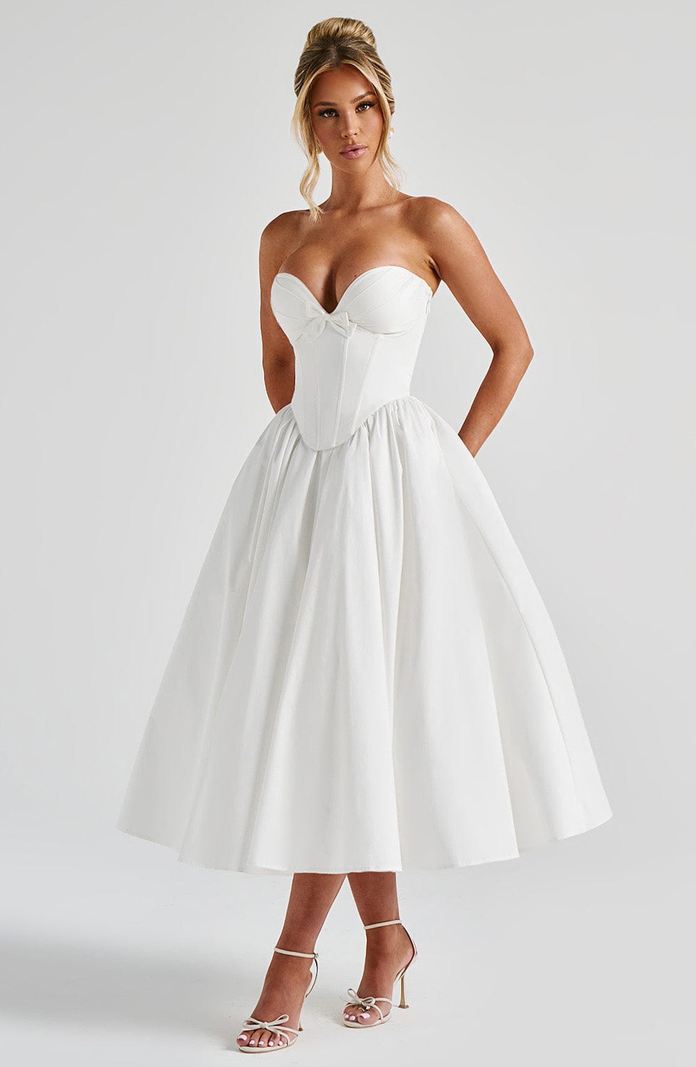 Ivory Prim Midi Dress in XS - styled look