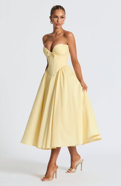 Chloe Lemon Midi Sundress - Perfect for Summer