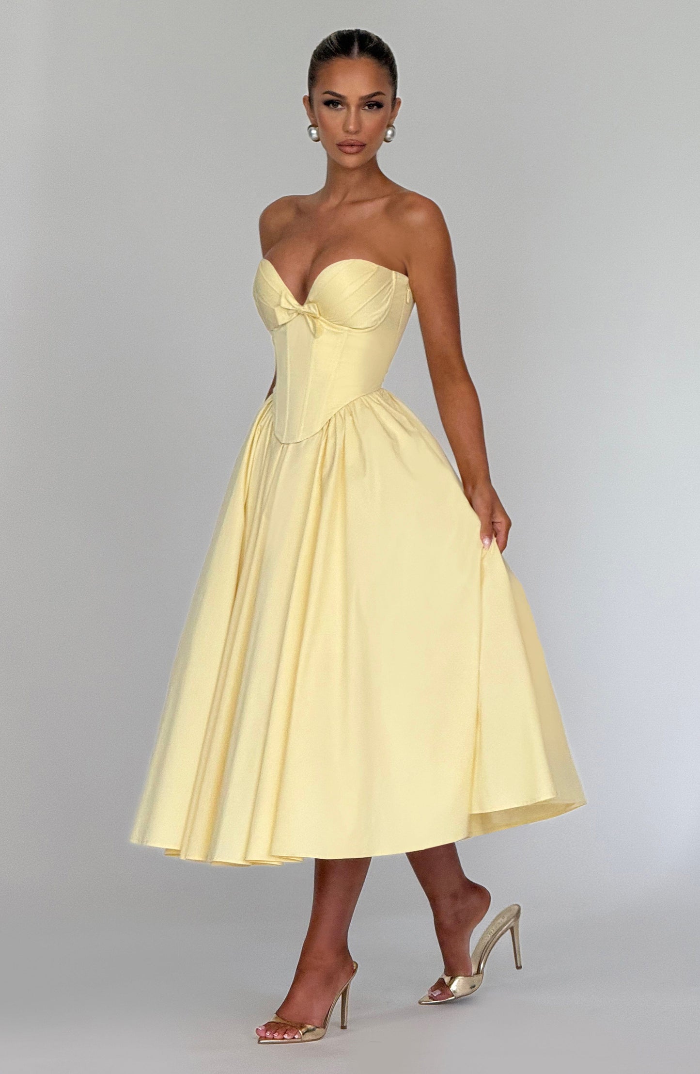 Chloe Lemon Midi Sundress - Perfect for Summer
