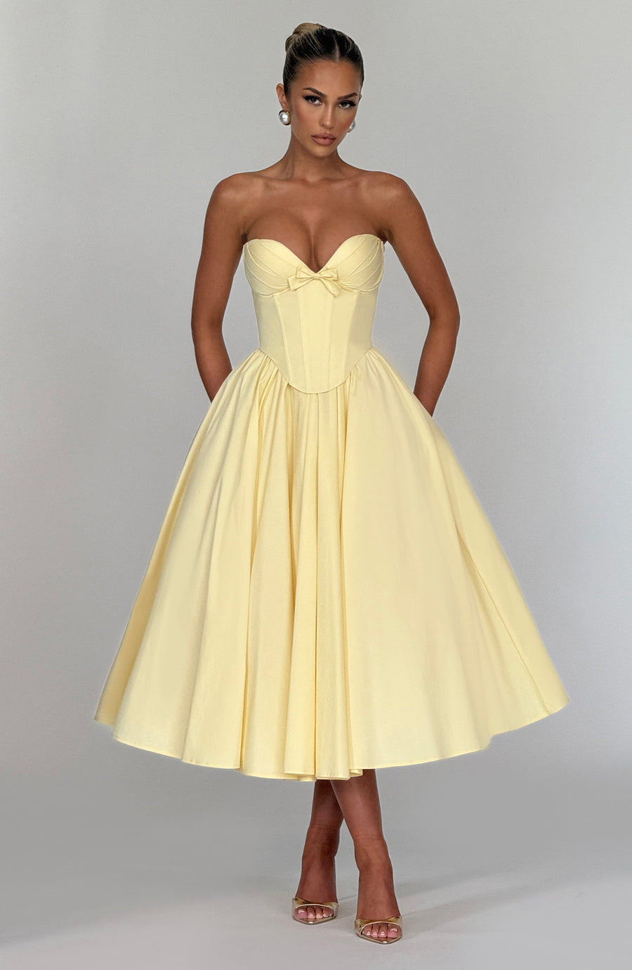 Chloe Lemon Midi Sundress - Perfect for Summer