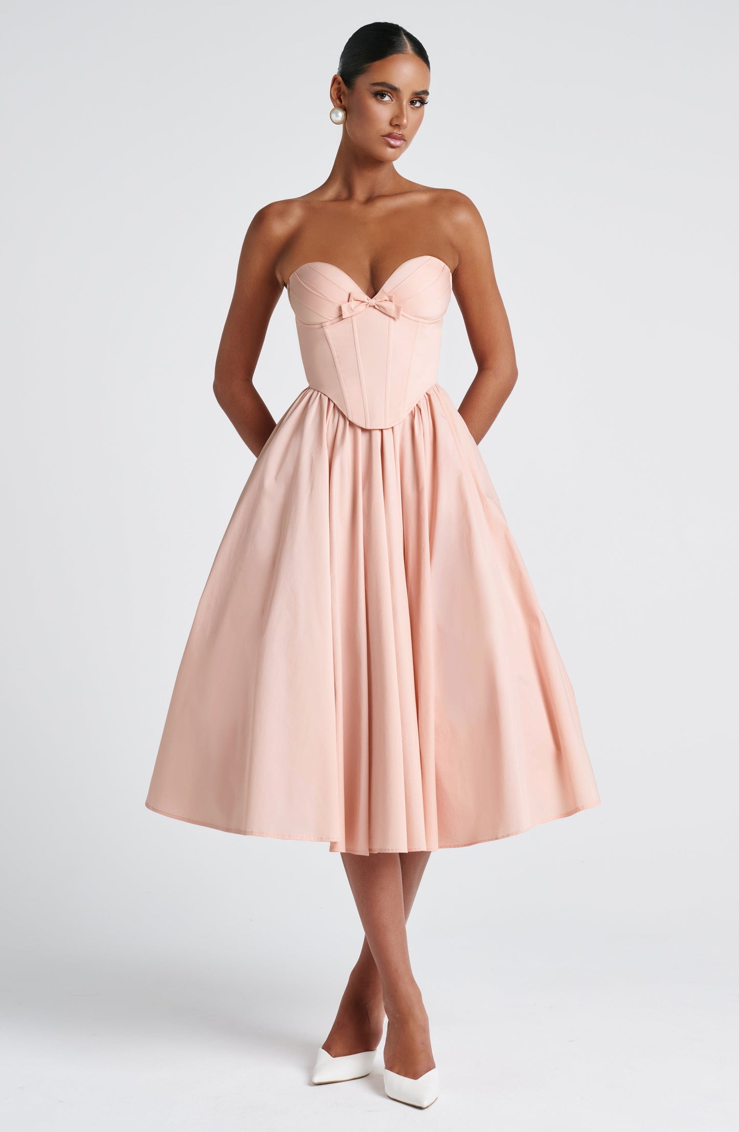 Chloe Midi Sundress in Soft Peach