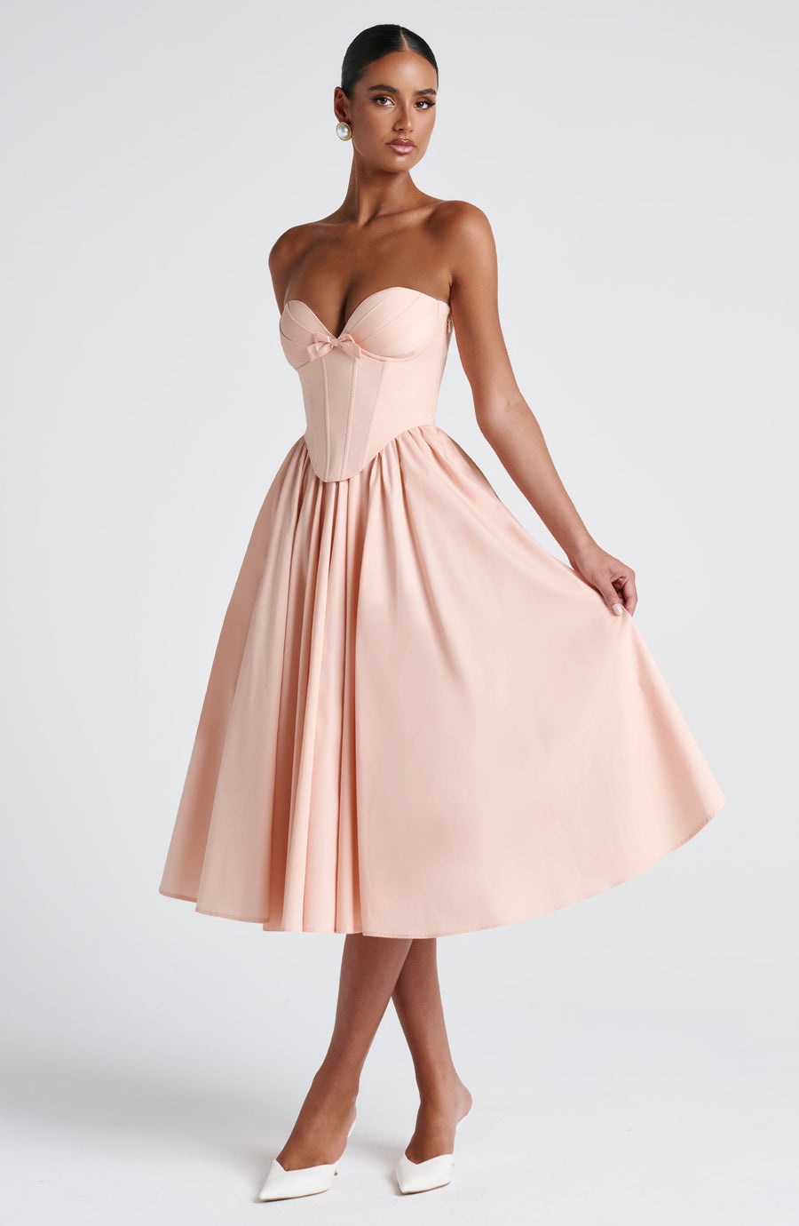 Chloe Midi Sundress in Soft Peach
