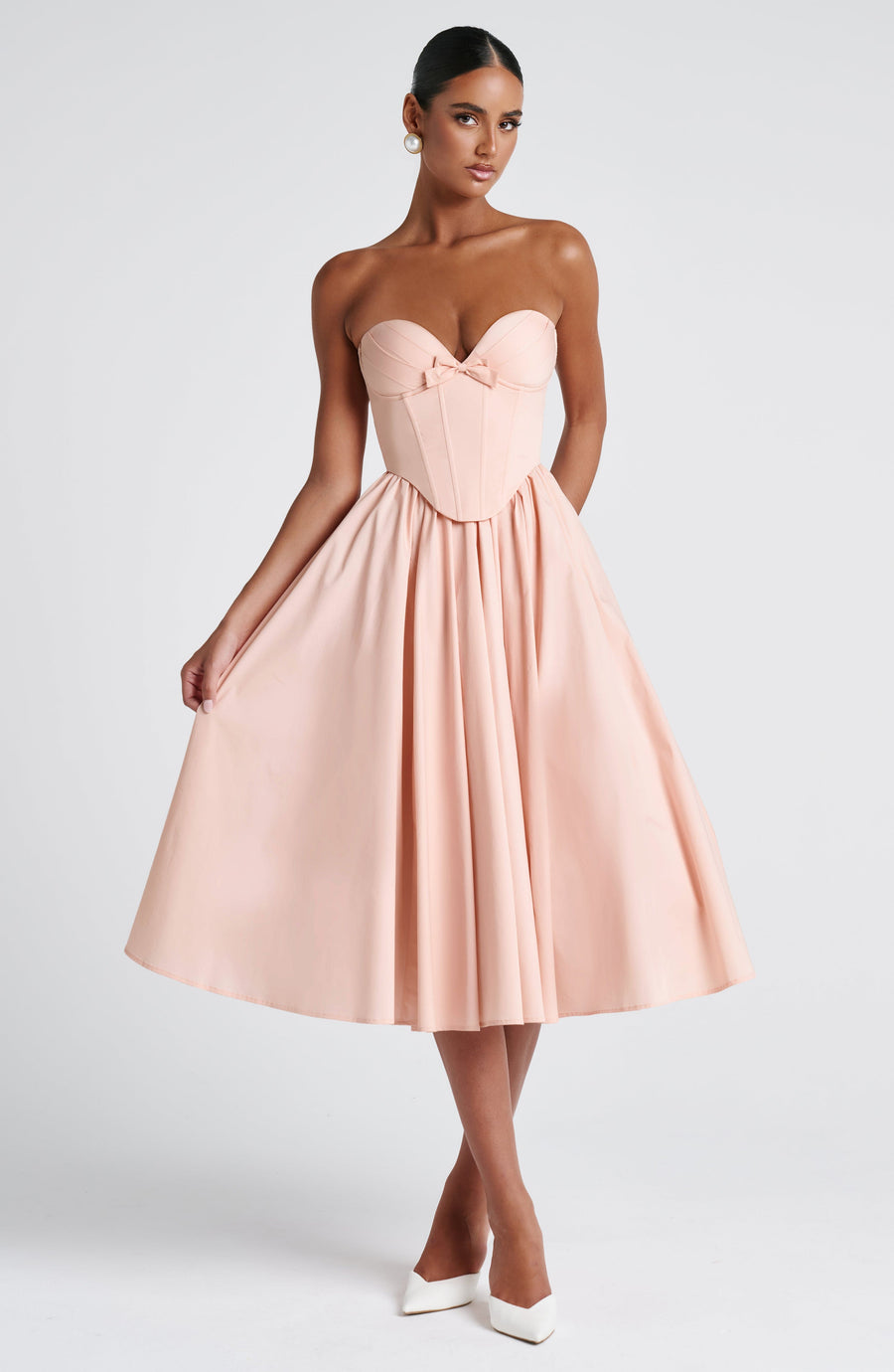 Chloe Midi Sundress in Soft Peach