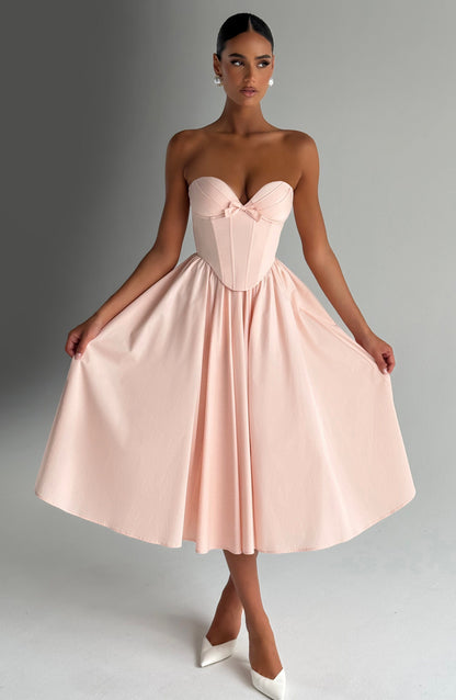 Chloe Midi Sundress in Soft Peach