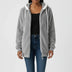 Ladies' Zip-Up Hooded Sweater - Gray