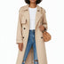 Ladies' Long Double-Breasted Trench Coat - Khaki