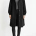 Long Hooded Coat for Women - Black