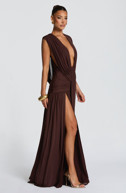 Sienna Plum Brown Maxi Summer Dress