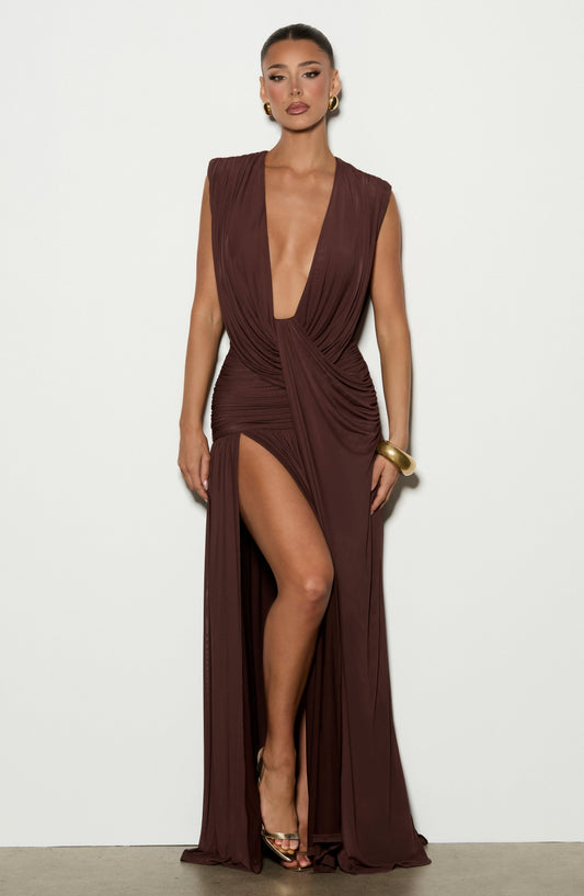 Sienna Plum Brown Maxi Summer Dress