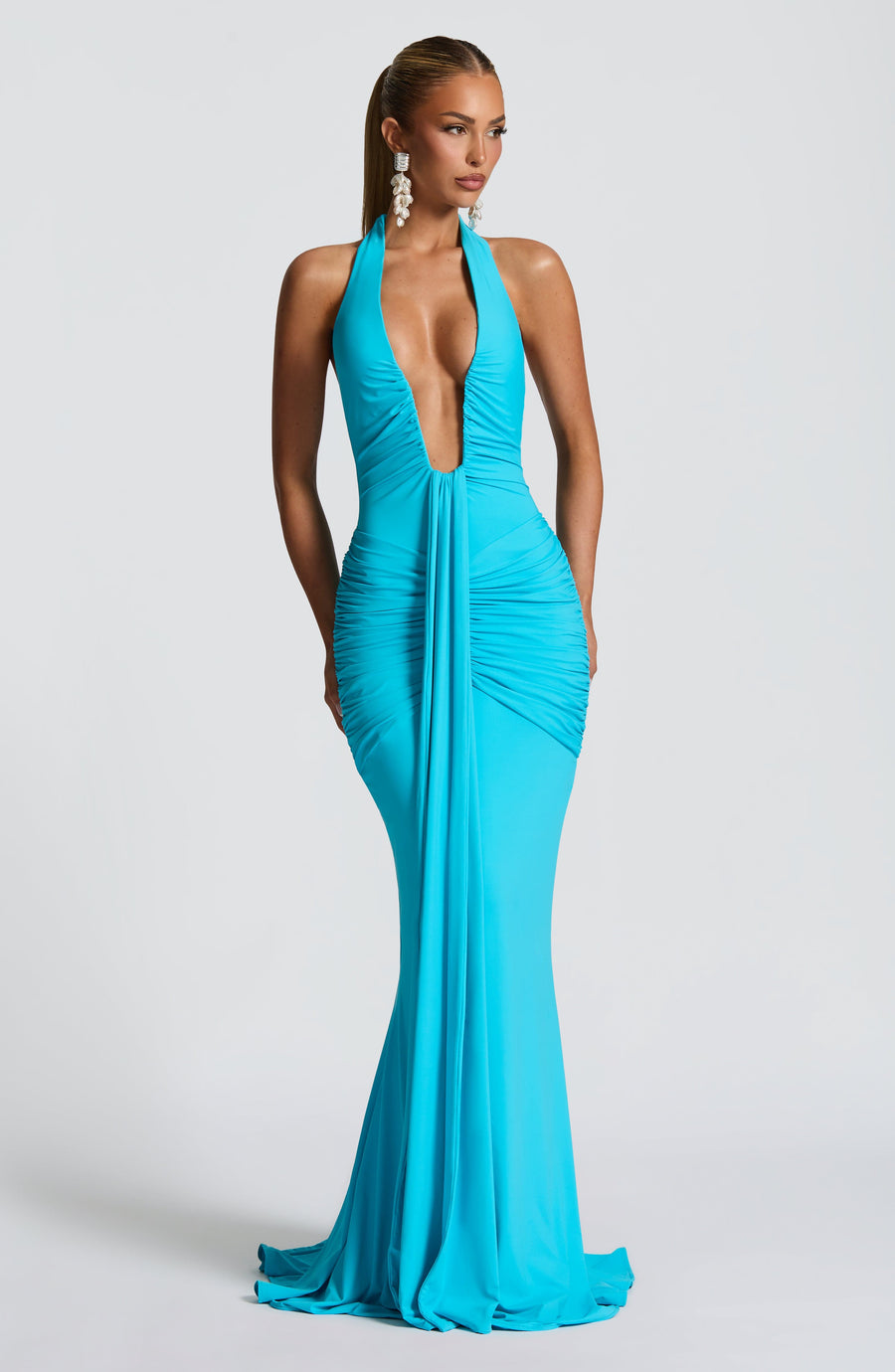 Chloe Aqua Maxi Summer Dress