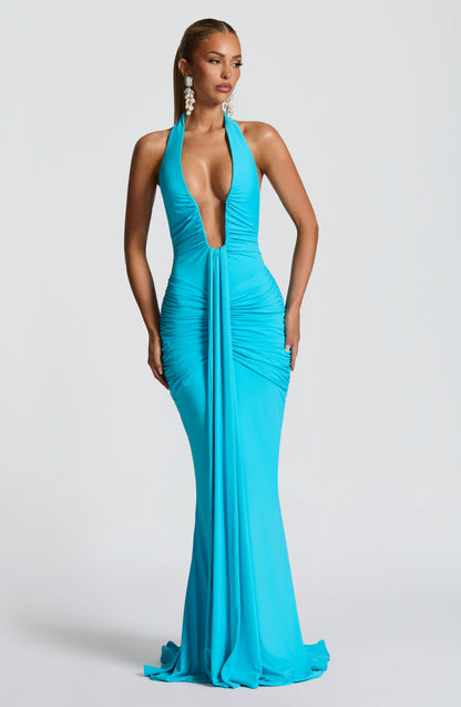 Chloe Aqua Maxi Summer Dress