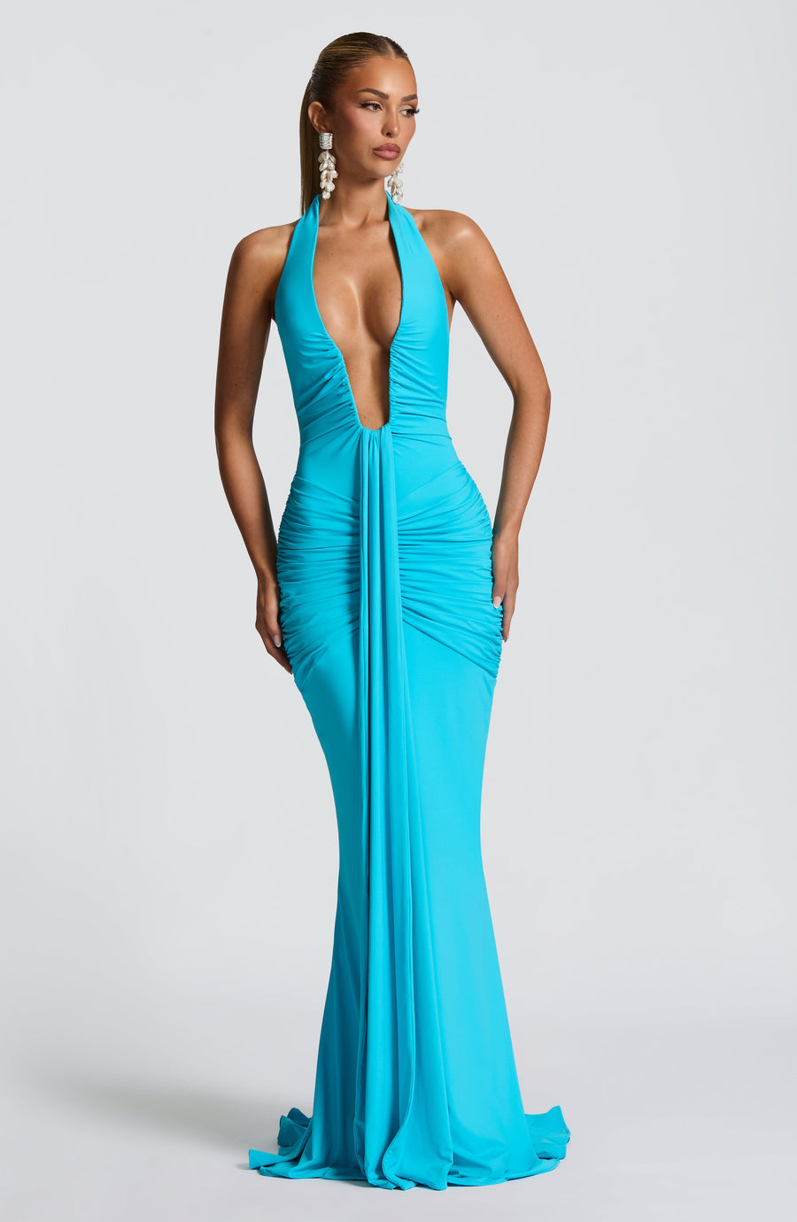 Chloe Aqua Maxi Summer Dress