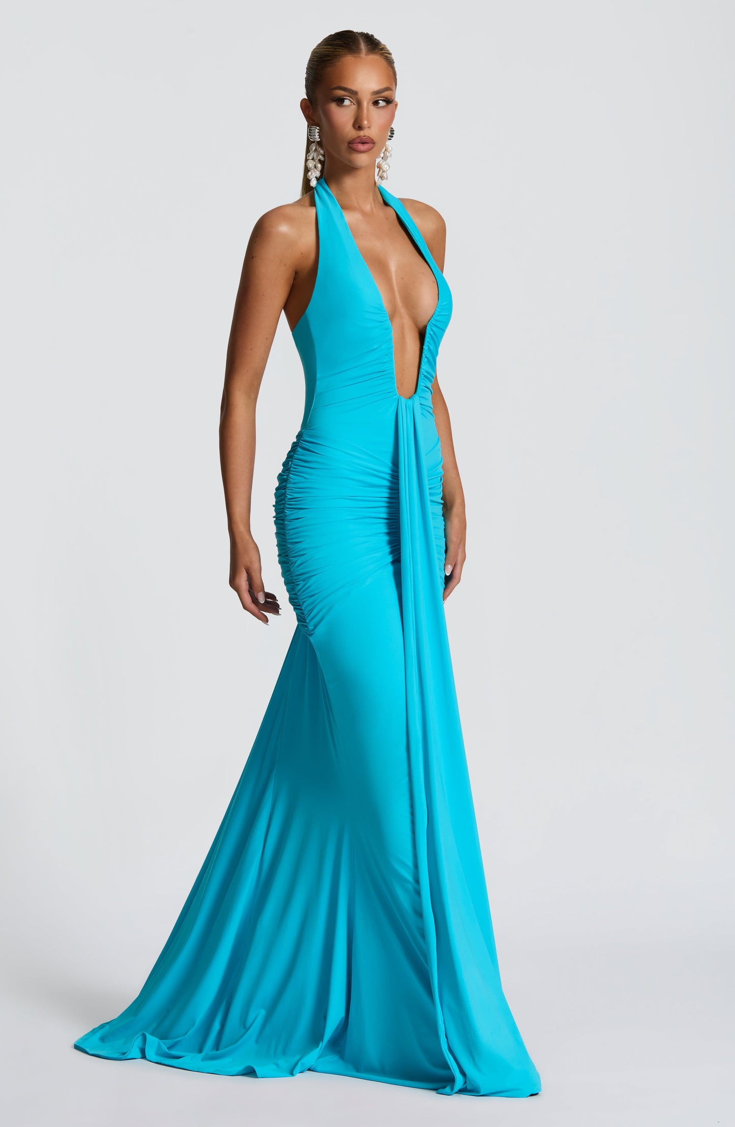Chloe Aqua Maxi Summer Dress