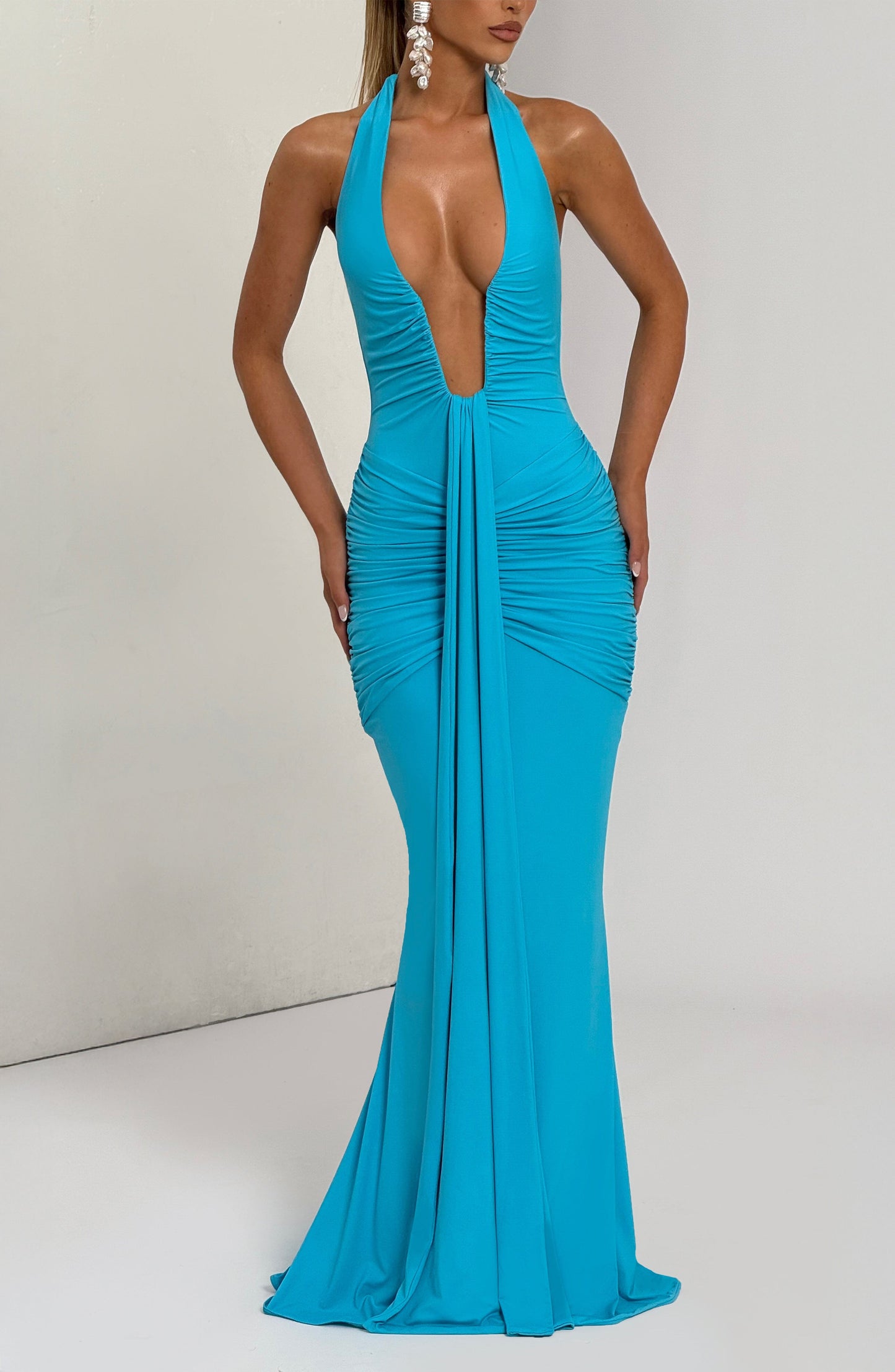 Chloe Aqua Maxi Summer Dress