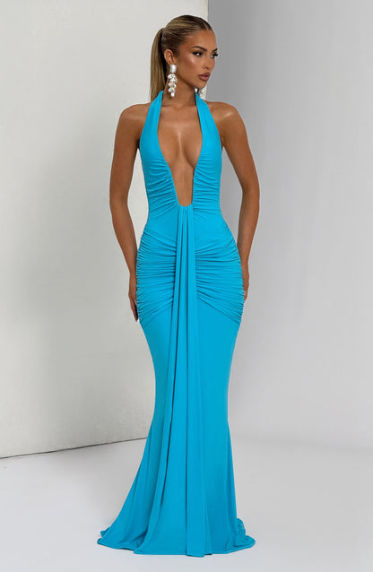 Chloe Aqua Maxi Summer Dress